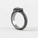 Silver Viking Dragon Head Men's Ring of Stainless Steel Manntara