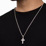 Silver 316L Stainless Steel Catholic Cross Necklace for Men Manntara
