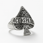 Silver Ace of Spades Men's Ring of Stainless Steel Manntara