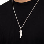 Silver Angel Feather Wings Men's Necklace of Stainless Steel Manntara
