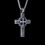 Silver Celtic Rune Cross Men's of Stainless Steel Manntara