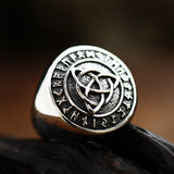 Silver Celtic Trinity Knot Men's Ring of Stainless Steel Manntara