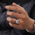 Silver Celtic Triskele Men's Ring of Stainless Steel Manntara