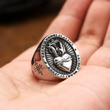 Silver Jesus Heart Catholic Ring of Stainless Steel for Men Manntara
