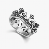 Silver King Crown Ring of Stainless Steel for Men Manntara