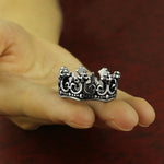 Silver King Crown Ring of Stainless Steel for Men Manntara