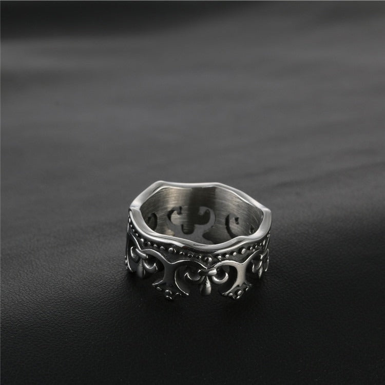 Silver King Crown Ring of Stainless Steel for Men Manntara