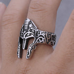 Silver Spartan Warrior Helmet Men's Ring of Stainless Steel Manntara