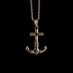 Silver Stainless Steel Anchor Sailor Necklace For Men Manntara