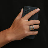 Silver Stainless Steel Thor's Hammer Fashion Ring For Men Manntara
