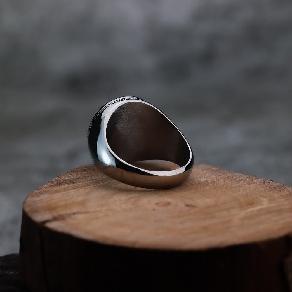 Silver Stainless Steel Tree of Life Ring for Men Manntara
