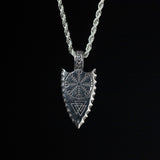Silver Stainless Steel Viking Runes Arrow Necklace For Men Manntara