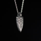 Silver Stainless Steel Viking Runes Arrow Necklace For Men Manntara