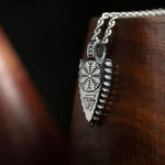 Silver Stainless Steel Viking Runes Arrow Necklace For Men Manntara