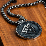 Silver Valknut Viking Necklace for Men of Stainless Steel Manntara