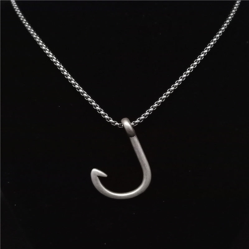 Stainless Steel Silver Fishhook Necklace For Men – Manntara Co.