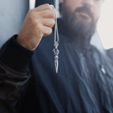 Stainless Steel Silver Viking Stick Necklace For Men Manntara