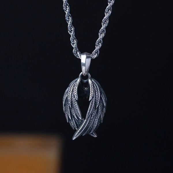 Wing S925 silver blade personality domineering men silver chain