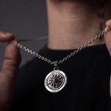 Sterling 925 Silver Compass Necklace For Men Manntara