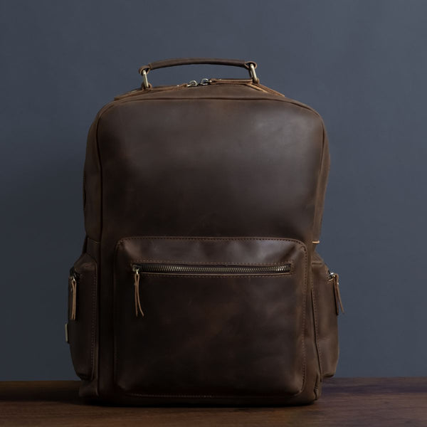 Unisex Leather 14.5 Inch Laptop Backpack