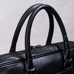 Black Leather Business 15.6-inches Laptop Briefcase For Men