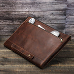 Brown Full-Grain Leather Laptop Case For Macbook or Windows