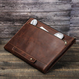 Brown Full-Grain Leather Laptop Case For Macbook or Windows