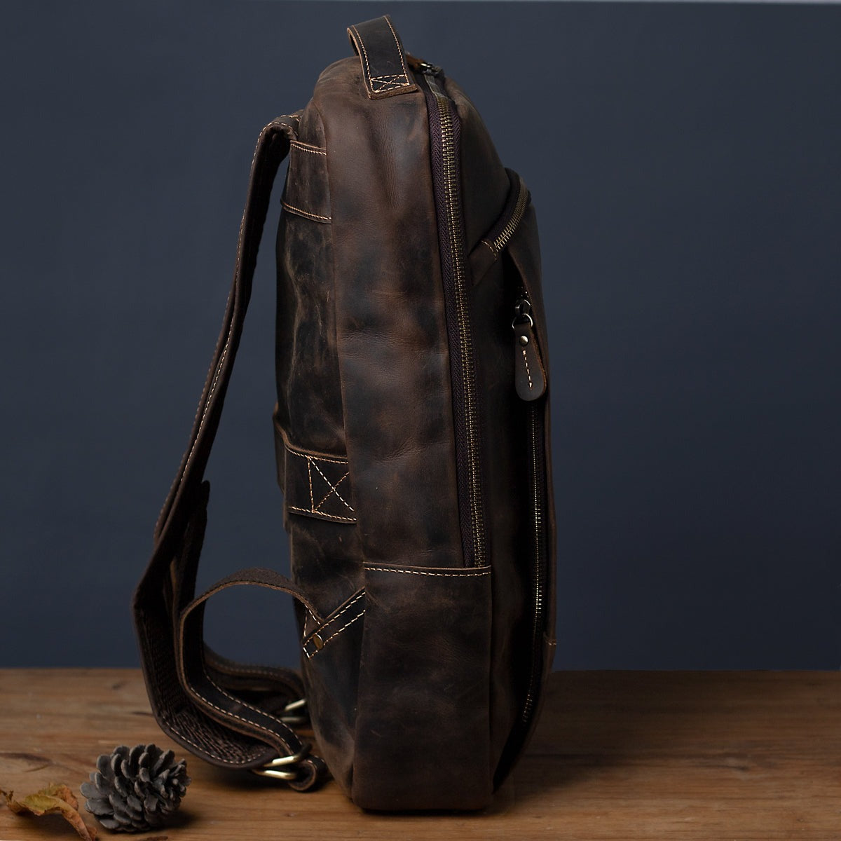 Rockcow leather backpack sale