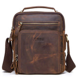 Cool Men's Brown Leather Cross Body Vintage Bag For Travel