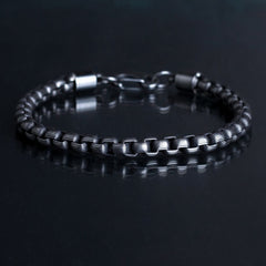 Men's Designer Stainless Steel Black Chain Bracelet Manntara