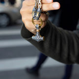 Men's Golden Stainless Steel Mjolnir Viking Necklace