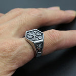 Men's Silver Stainless Steel Fashion Gothic Biker Ring With Arrow Design Manntara