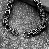 Premium Black Stainless Steel Chain Biker Bracelet For Men