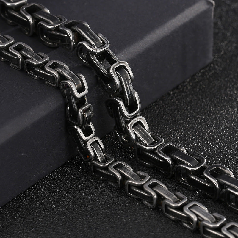 Premium Black Stainless Steel Chain Biker Bracelet For Men