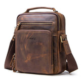 Cool Men's Brown Leather Cross Body Vintage Bag For Travel
