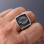 Silver Stainless Steel Fashion Gothic Biker Ring For Men Manntara