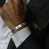 Silver Stainless Steel Triangle Viking Cuff Bracelet For Men Manntara