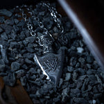 Silver Stainless Steel Viking Arrow Necklace For Men
