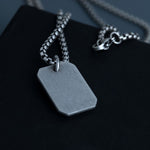 Stainless Steel Silver Minimalistic Military Necklace For Men