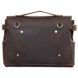 Unisex Brown Leather Vintage Business 14-inches Laptop Briefcase