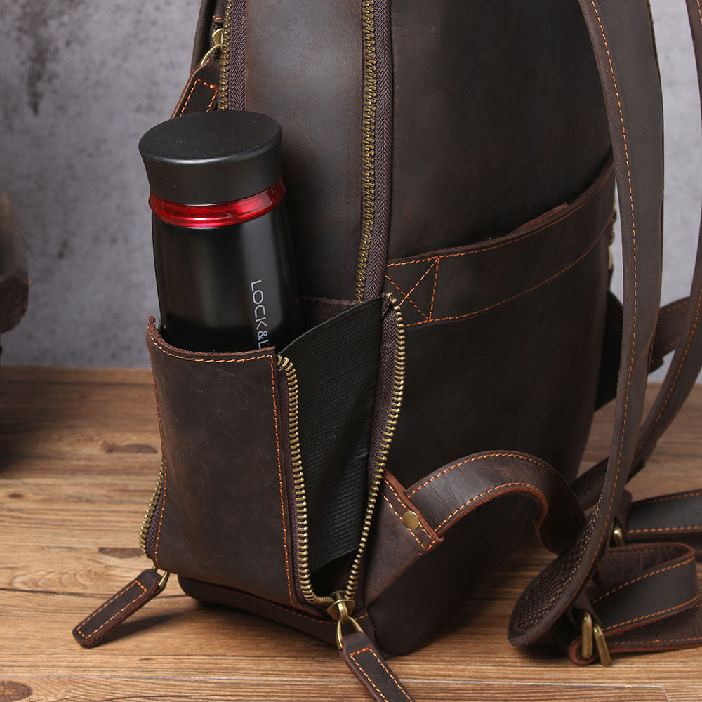 buy leather backpacks online Unisex Leather Travel Backpack